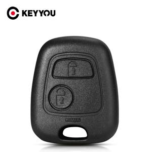 KEYYOU 리모컨 자동차 키 쉘 케이스 교체용 2버튼 푸조 206 207 307 408 607 시트로엥 C1 C2 C3 C4 씨트로엥 카라파니코용
