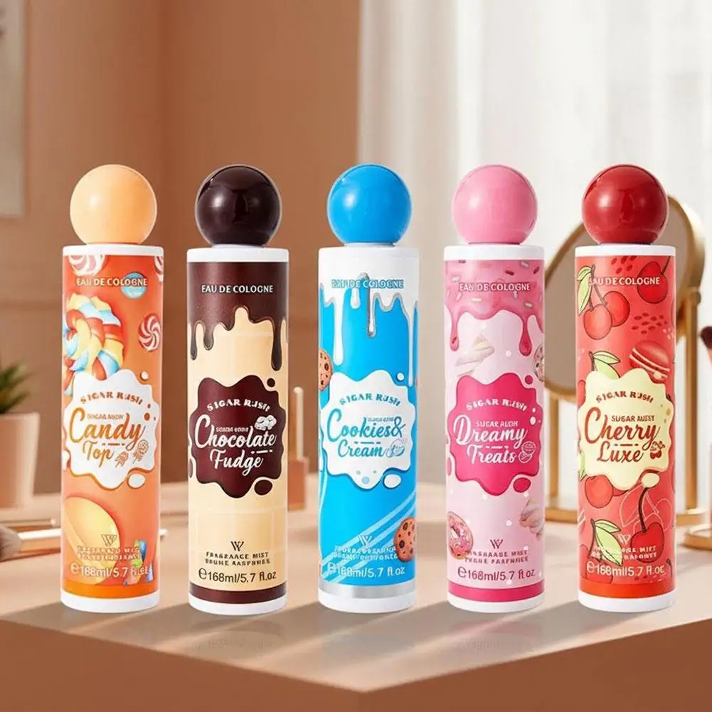 168ml 슈가 러쉬 오리지널 오 드 콜로뉴 시리즈 캔디 초콜릿 퍼지 쿠키 크림 드리미 트릿 체리 럭셔리 향수 스프레이