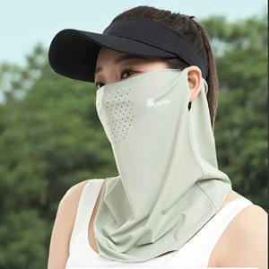 내구성 있는 UV 차단 선스크린 페이스 베일 통기성 있는 차양 아이스 실크 페이스 마스크 귀걸이형 여름 페이스 커버