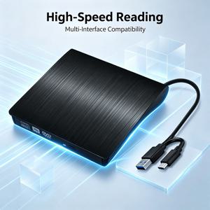 2 in 1 USB 3.0 타입 C 슬림 DVD 외장형 인클로저 9.5mm SATA to USB CD DVD ROM 광학 드라이브 케이스 캐디 (노트북 PC용)