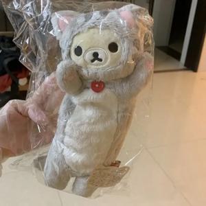 일본 리락쿠마 곰 자매 변신 고양이 플러시 필통 만화 대용량 필통 보관 가방 휴대용 선물