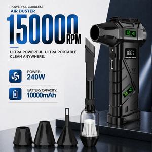 580000 RPM 강력한 폭풍 팬 고속 브러시리스 모터 에어 블로워 무선 진공 청소기 전기 스노우 블로워 LED 조명
