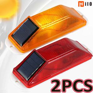 2pcs 경고 LED 램프 태양 경고 램프 태양 스트로브 램프 칩 제어 다리 야간 운전 안전 조명 교통주의 빛