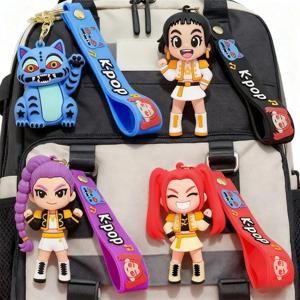 4pcs KPOP 키체인, 호랑이 캐릭터 PVC 피규어 키체인, 어린이 및 팬을 위한 귀여운 하라주쿠 스타일 열쇠고리 크리스마스 선물