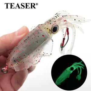 티저 S031 60g 120g 150g 1개 실리콘 낚시 미끼 바다 바이오닉스 워블러 수영 미끼 발광 소프트 문어 오징어 지그 미끼