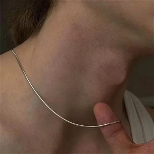 1/2MM 스네이크 체인 목걸이 925 스털링 실버 16-30인치 힙합 펑크 쥬얼리 참 장식 파티 액세서리 드롭쉬핑