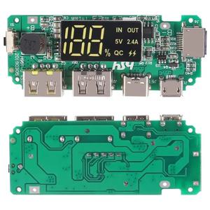 LED 듀얼 USB 5V 2.4A 마이크로/타입-C USB 모바일 보조배터리 18650 충전 모듈 리튬 배터리 충전기 보드 회로 보호