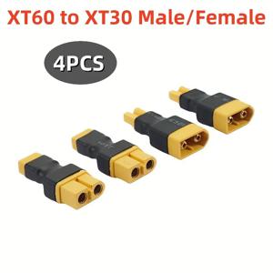 4PCS XT60 to XT30 플러그 어댑터 컨버터 커넥터 남성/여성용 FPV 드론 RC 리포 NiMH 배터리 충전기 ESC 액세서리