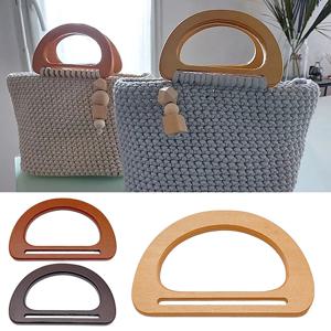 D 모양 가방 핸들 DIY 교체 핸드백 토트 핸들 지갑 가방 가방 스트랩 나무 가방 핸들 액세서리