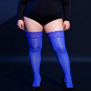 1 쌍 여성용 공작 레이스 허벅지 높은 양말, 미끄럼 방지 실리콘 밴드 미끄러지지 않음, 발렌타인 데이 순수한 욕망 스타일
