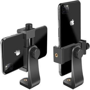 전화 홀더 수직 수평 삼각대 마운트 어댑터 iPhone Android Selfie 스틱 카메라 스탠드 용 회전식 조절 클립