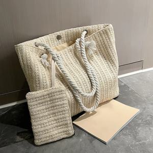 패션 대용량 밀짚 토트 백 디자이너 여성 핸드백 Handamde 짠 여름 해변 가방 캐주얼 발리 큰 지갑