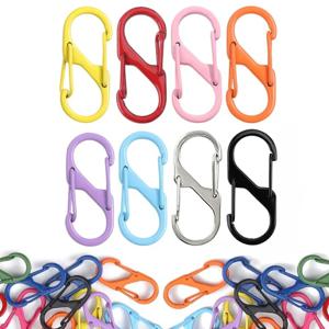 20개입 S자형 양면 오픈 도어 버클 스프링 버클 컬러 DIY 쥬얼리 키 체인 액세서리 가방 스트랩 카라비너