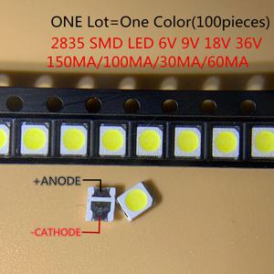 100PCS 고휘도 SMD LED 2835 0.5W 1W 흰색 3v 6V 9V 18V 36V 150MA/100MA/30MA/60MA/350ma