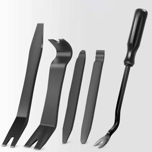 범용 자동차 수리 분리 도구 키트 자동차 클립 패널 및 오디오 대시 보드 용 5Pcs 트림 제거 도구 스크래치 없음 해체