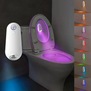 화장실 야간 조명 모션 센서 조명 변색 RGB 화장실 변기 조명 욕실 장식용 LED 충전식 LED 조명