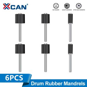 XCAN 6pcs 고무 드럼 맨드릴 1/8 인치 생크 Dremel 액세서리 로타리 도구 샌딩 연삭 용 1/2 3/8 1/4 인치 맨드릴