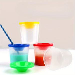 어린이 페인팅 펜 워시 컵, DIY 아트 그래피티 페인트 펜 워시 버킷, 수채화 구아슈 DIY 네일 브러시 펜 워시 컵, 4 개