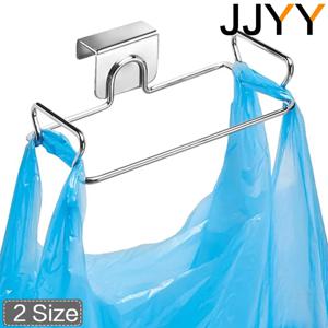 JJYY 주방 쓰레기 랙 캐비닛 도어 쓰레기 봉투 홀더 스테인레스 스틸 옷장 쓰레기 보관 홀더
