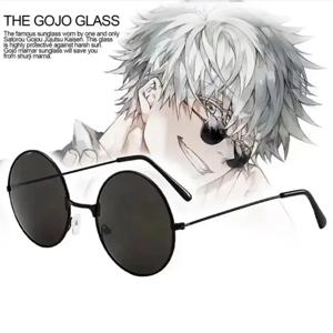 안경 애니메이션 Jujutsu Kaisen Gojo Satoru 코스프레 블랙 안경 안경 선글라스 고품질 파티 남성 여성 소품