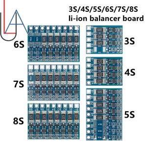 3S 4S 5S 6S 7S 8S 21V 4.2v 리튬 이온 보드 18650 밸런서 충전 밸런싱 풀 밸런스 배터리 기능 홀더 Lipo 전원 공급 장치