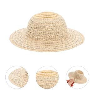17cm 짠 속이 빈 밀짚 모자 여성용 경량 통기성 여름 태양 모자 어린이 해변 휴가 야외 하이킹 캠핑 DIY