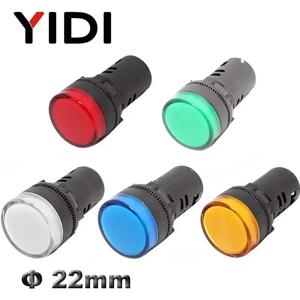 AD16-22 22mm 플라스틱 표시 등 12 v 24 v 220 v led 파일럿 램프 빨간색 녹색 파란색 흰색 노란색 led 신호등