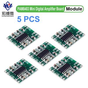 5PCS PAM8403 초소형 디지털 앰프 보드 2 * 3W 클래스 D 디지털 앰프 보드 효율적인 2.5~5V USB 전원 공급