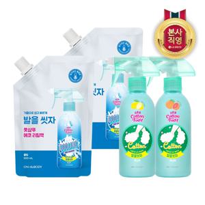 온더바디 발을씻자 풋샴푸 본품 385ml X 2개 + 리필 500 X 2개 (향 택 1)