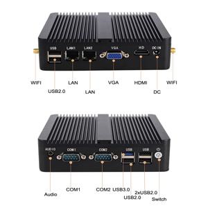 팬리스 메탈 케이스 미니 PC 인텔 N2840 데스크탑 오피스 컴퓨터 Pfsense DDR3L Msata SSD 2Lan 2COM VGA HD 디스플레이 윈도우10