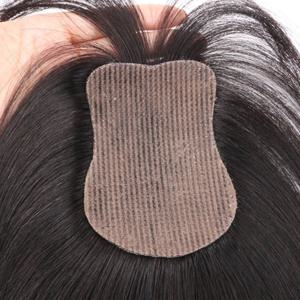 노클립 인모 헤어 토퍼 L-후크 강력 접착 벨크로 베이스 8x11cm 스킨형 헤어 토퍼 리얼리스틱 헤어파트 25cm 모카 브라운 1B