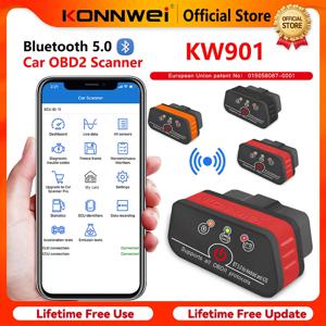 2026 KONNWEI KW901 ELM 327 Obd2 V1.5 블루투스 5.0 자동차 OBD2 스캐너 안드로이드/IOS 자동차 진단 도구 코드 리더 pk Vgate ICAR2