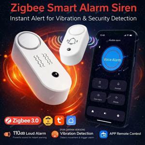 ZigBee Tuya 스마트 사이렌 알람 옵션 진동 감지기 110dB 사운드 라이트 홈 연결 보안 경고 지원 2MQTT 스마트 라이프