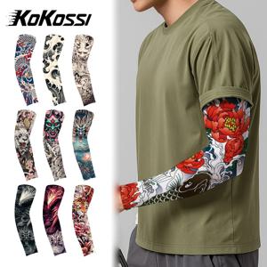 KoKossi 1Pcs 여름 태양 보호 문신 아이스 슬리브 빠른 건조 팔 보호 통기성 높은 탄력성 야외 사이클링