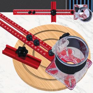 라우터 원형 커팅 지그, 4 in 1 라우터 밀링 그루브 브래킷-캐비닛 지그, 자동 센터 펀치-라우터 밀링 그루브 브래킷