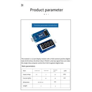 APPLIA-TM1637 Arduino용 LED 모듈 4 직렬 드라이버 보드, 0.36인치 7세그먼트 빨간색 양극 시계 튜브