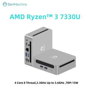 젠머신 AMD 라이젠 3 7330U 3.6GHz 15W 미니 PC 윈도우 11 DDR4 WIFI6 미니 PC 게이머 DIY 게이밍 컴퓨터 미니 PC 게임용