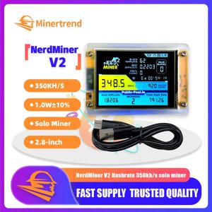 미니 비트코인 ​​광부 NerdMiner V2 350KH/s 2.8인치 LCD 디스플레이 솔로 광부 채굴 장치 암호화폐 채굴 기계