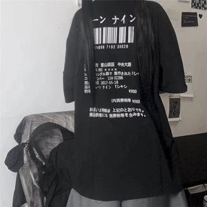펑크 레트로 고딕 스타일 여성(Y2K 스타일) 반팔 티셔츠, 일본 스트리트웨어, 반팔 프린트 티셔츠, 블라우스
