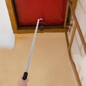 스테인레스 스틸 다락방 사다리 풀다운 로드 후크 도구 홈 액세서리 견고한 교체용 천장 사다리 당김 시스템 폴