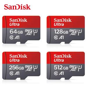 샌디스크 512GB 256GB 메모리 카드 128GB 64GB 32GB TF 마이크로 SD 클래스 A1-10 UHS-1 플래시 메모리 마이크로SD