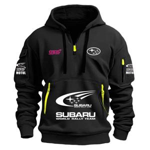 2026년형 신형 SUBARU STI 레이싱 시리즈 남성용 스포츠 후디(캥거루 포켓 및 따뜻한 플리스 소재)