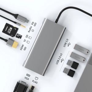 11-in-1 Type-C 허브-HDMI 어댑터 USB C 허브 MacBook Air Pro M2 M1 칩 허브용 4K Thunderbolt 3 TF SD 카드 리더 슬롯 PD