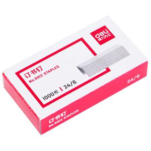 1000개/박스 델리 0012 범용 스테이플 24/6 스테이플 12.8x6mm 일반 스테이플 제본 용량 25매 70g 중국 최고 브랜드 델리