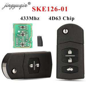 JIngyuqin SKE126-01 플립 자동차 리모컨 키, MAZDA 2 M2 Demio, 3 M3 Axela, 5 M5 Premacy, 6 M6 Atenza 8 M8 MPV CX7, 2/3 버튼