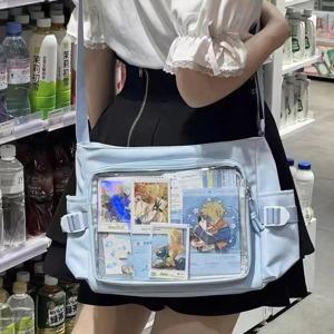 다용도 Y2k Ulzzang Ita 가방 원 숄더 클래스 크로스 바디 스쿨 백 하라주쿠 여아 대용량 캐주얼 Itabag