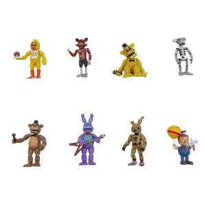 FNAF 4개/세트 프레디 보니 치카 폭시 스켈레톤 스프링트랩 벌룬보이 나이트메어 액션 피규어 컬렉션 모델 비닐 인형 장난감