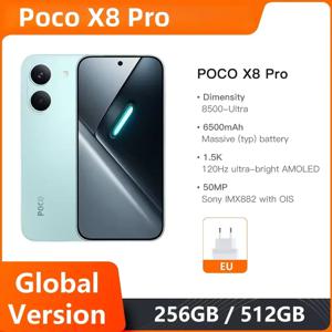 글로벌 버전 POCO X8 Pro 5G 120Hz 울트라 브라이트 AMOLED 디스플레이 스마트폰 1.5K 디멘시티 8500-울트라 NFC 50MP