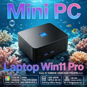 미니 PC 노트북 윈도우11 프로 코어 i9 10980HK 32GB 램 1TB/2TB SSD WiFi6 BT5.2 4K HD 게이밍 사무용 학습용 PC 3년 보증