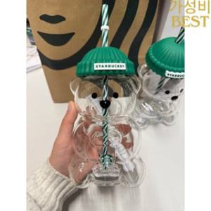 스타벅스 북미 귀여운 곰돌이 빨대컵 보온보냉 텀블러 휴대용 누수방지 물병 최고의